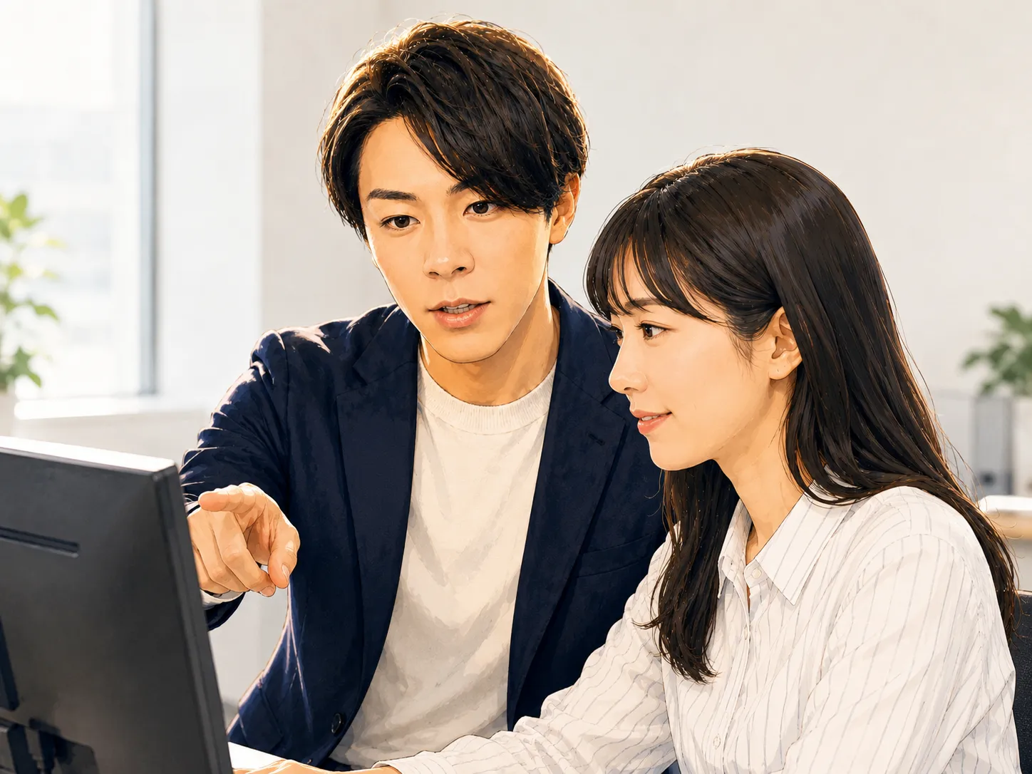 会って業務を一緒に見る